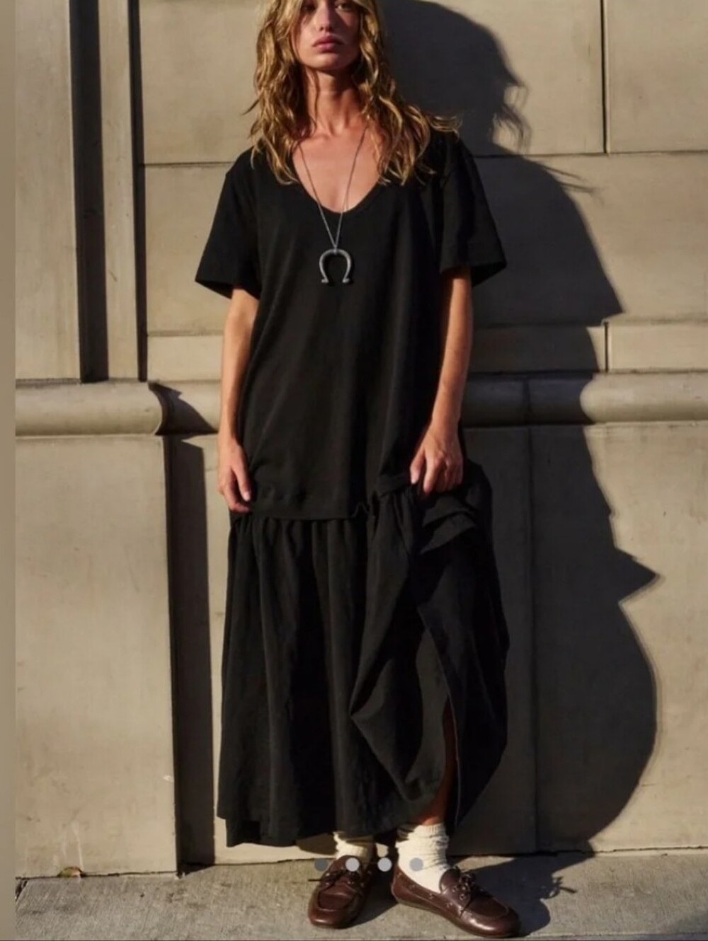 NWT Free People free-est Herron Drop Waist Maxi Dress 100% Cotton S Runs Large